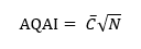 The Amphibian Quality Assessment Index is the average C value (mean C) times the square root of the number (N) of species